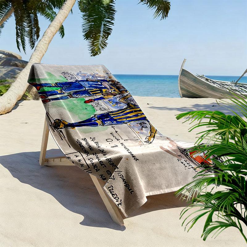Boca Print Strandtuch, Großes Weiches Schnelltrocknendes Handtuch für Strand Camping Schwimmen