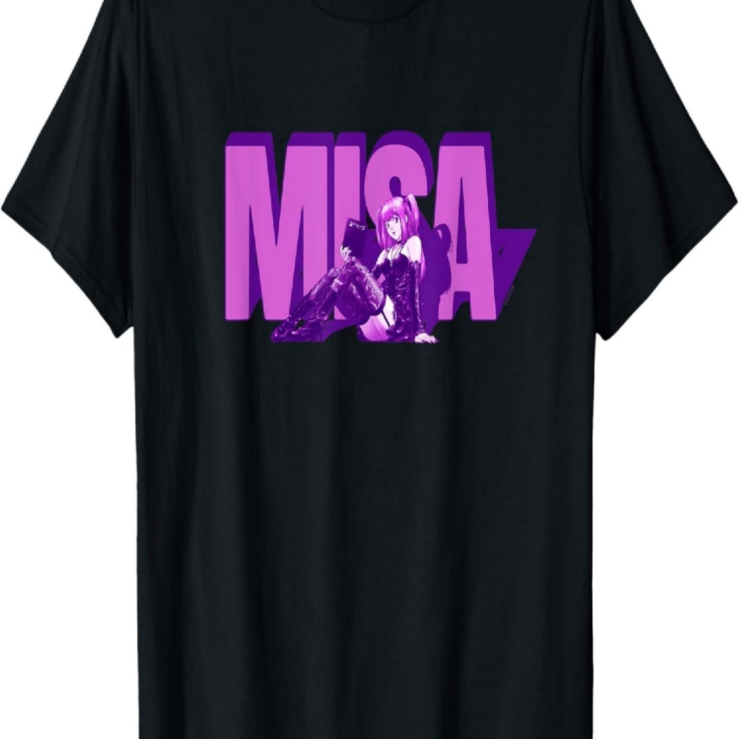 

Death Note Misa Sitting with Name Purple Tone Anime T-Shirt S чёрный