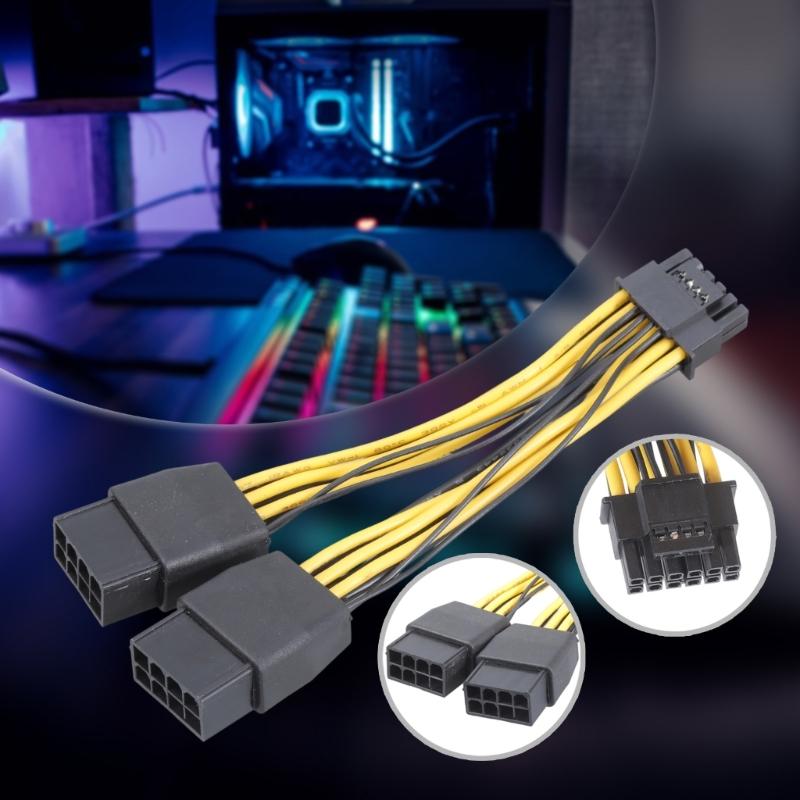 Double 8Pin 6+2PIN Female to 16Pin 12+4Pin Male Adapter Cable for RTX40 Series Stable to Motherboards Power Transfer