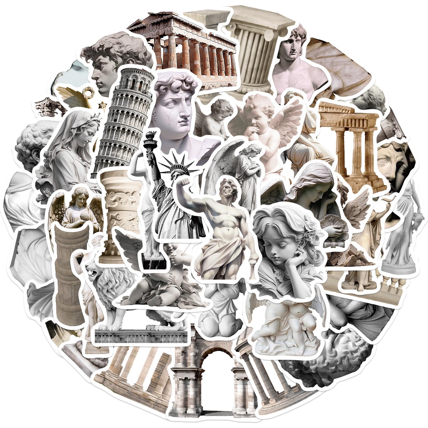 

50 Статуэток в стиле ар-деко, Граффити-наклейки, Гитара, Блокнот, Чемодан, DIY Водонепроницаемые наклейки