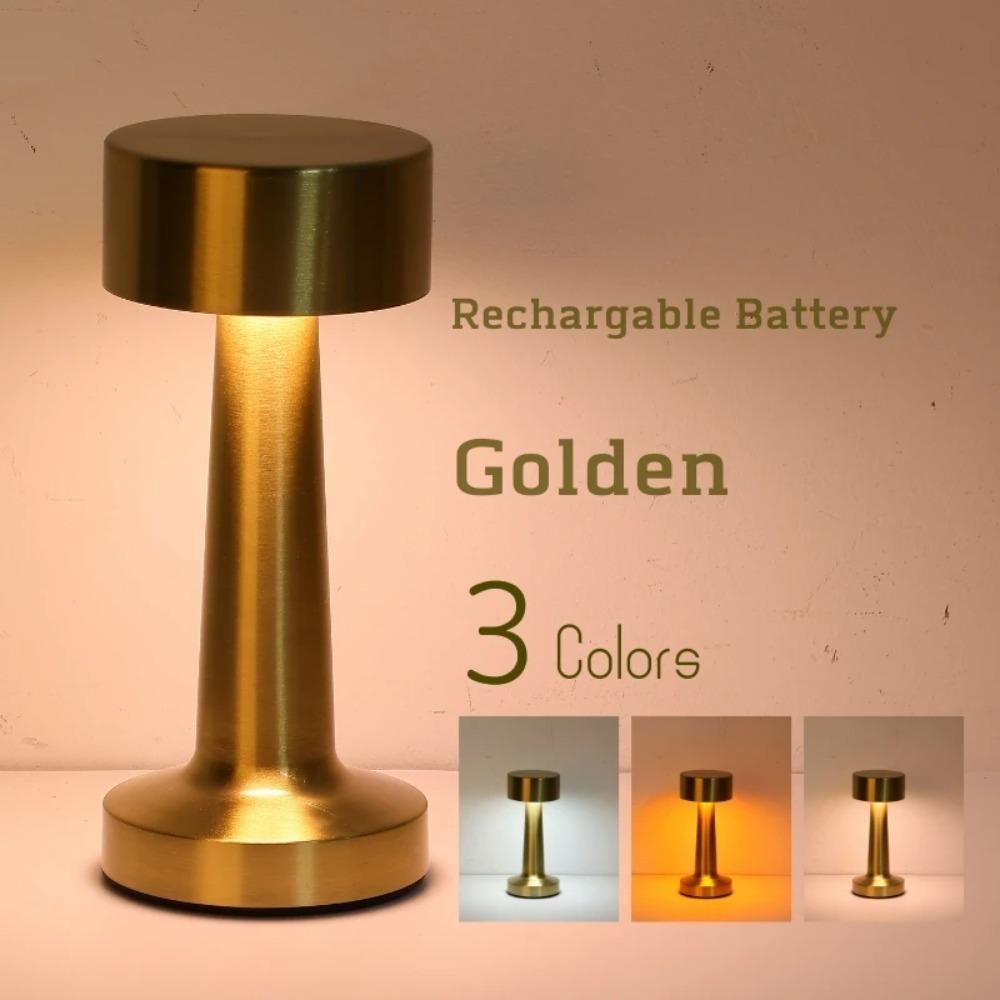 Retro Table Lamp Metal Touch Decor for Bar Coffee Table Restaurant Decoration Light Desk LED Rechargeable Night Lights Bedroom