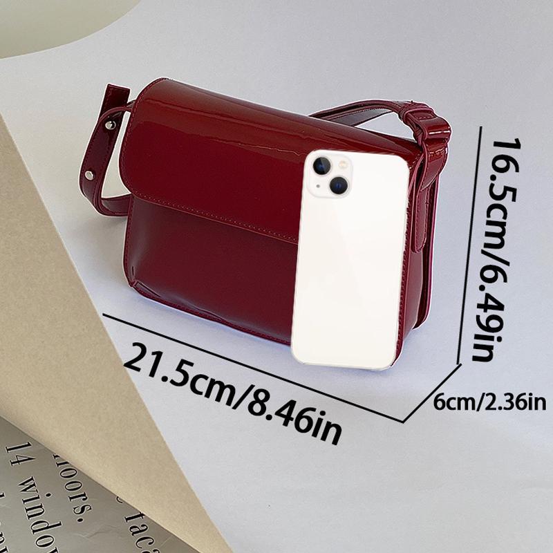 Herbst und Winter Hafen Wind Retro Achseltasche Frau neue Mode rot Lackleder Hand Bill Umhängetasche Umhängetasche klein