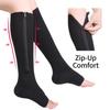 Zipper Compression Socks For Running, Open-Toe Anti-Slip Calf Support Socks With Adjustable Straps For Sports Recovery
