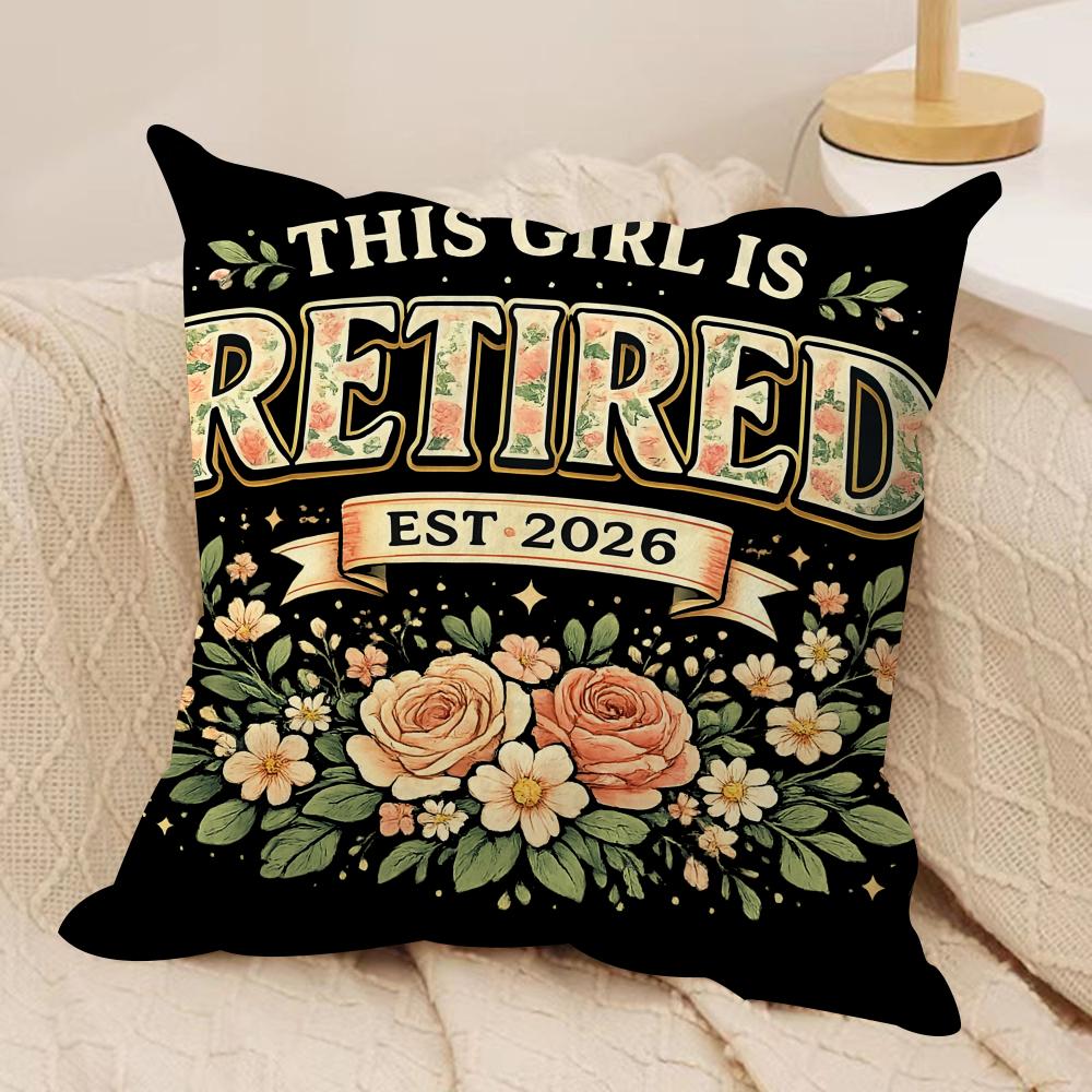 Retired Gift Cushion Cover Short Plush Double-Sided Print Square Throw Pillow Covers Sofa Home Cushion Decor