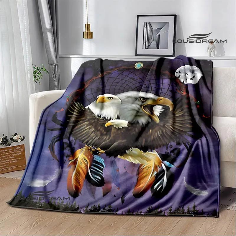 3D Eagle Printed Blanket Picnic Blankets Flange Warm Blanket Soft and Comfortable Blanket Bed Linings Birthday Gift