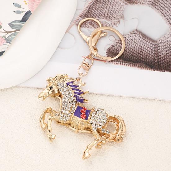 Year of Horse Keychain 2026 Horse Year Pendant Metal Carving Good Luck Charm Key Chain Bags Backpacks Decoration