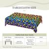 Bright Rainbow Ombre Gradient Leopard Rectangular Tablecloth Waterproof Table Cover for Festival Party Decorations Table Cloth