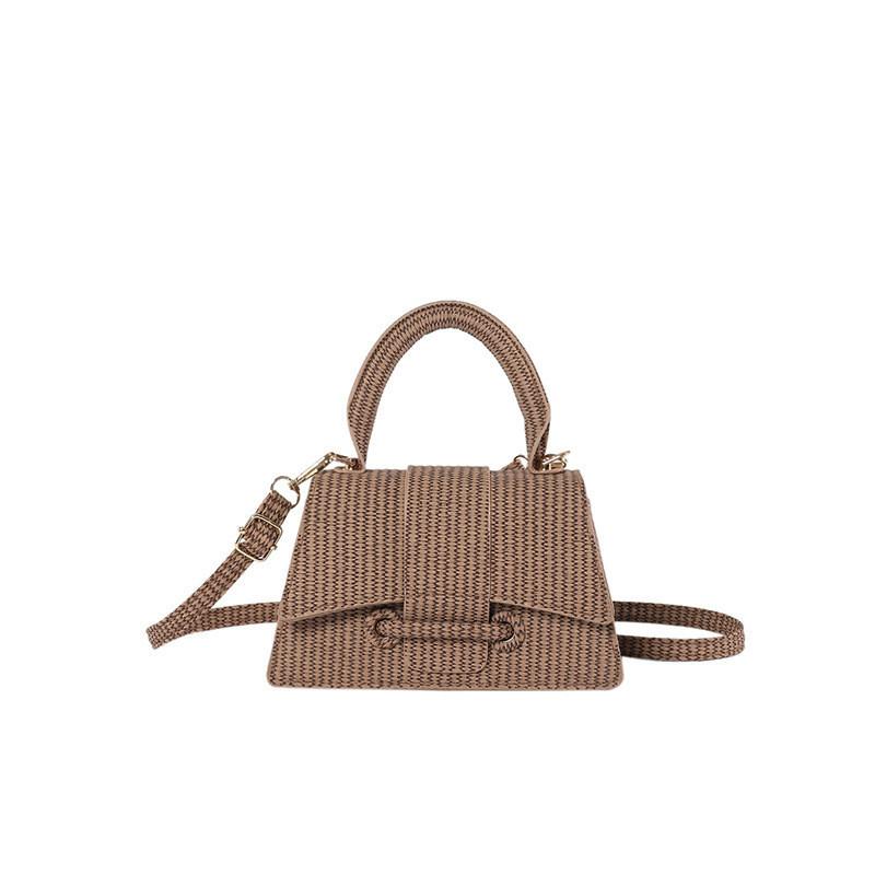 

Fashionable Creative Woven Plaid Single Shoulder Crossbody Bag Women Winter New Handbag коричневий