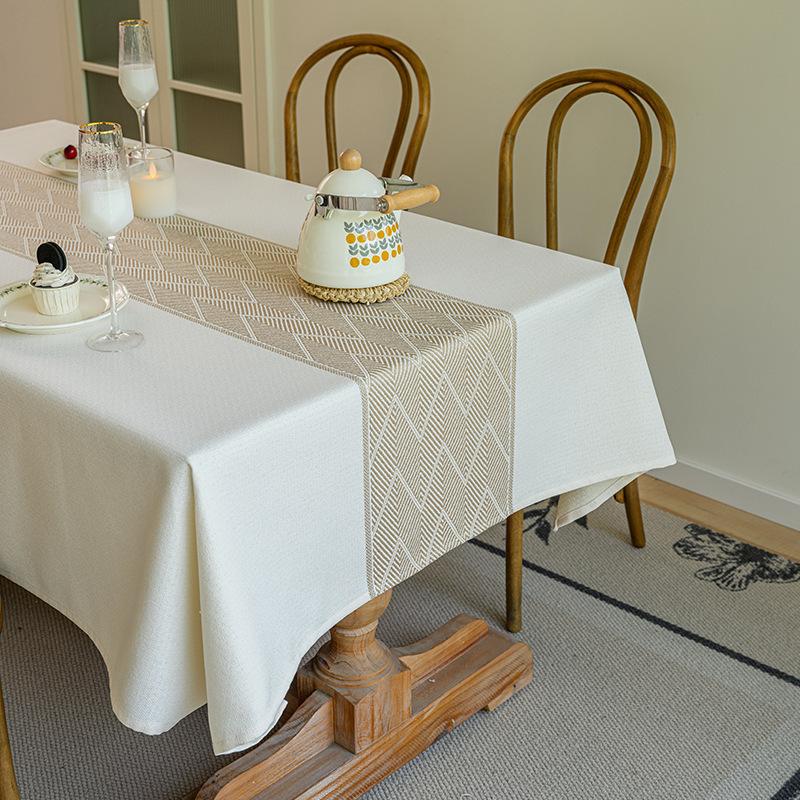 Nordic Style Imitation Cotton Linen Fabric Tablecloth Waterproof Oil Proof Table Cloth Tea TableCover Cloth Rectangular Thermal Insulation Tablecloths