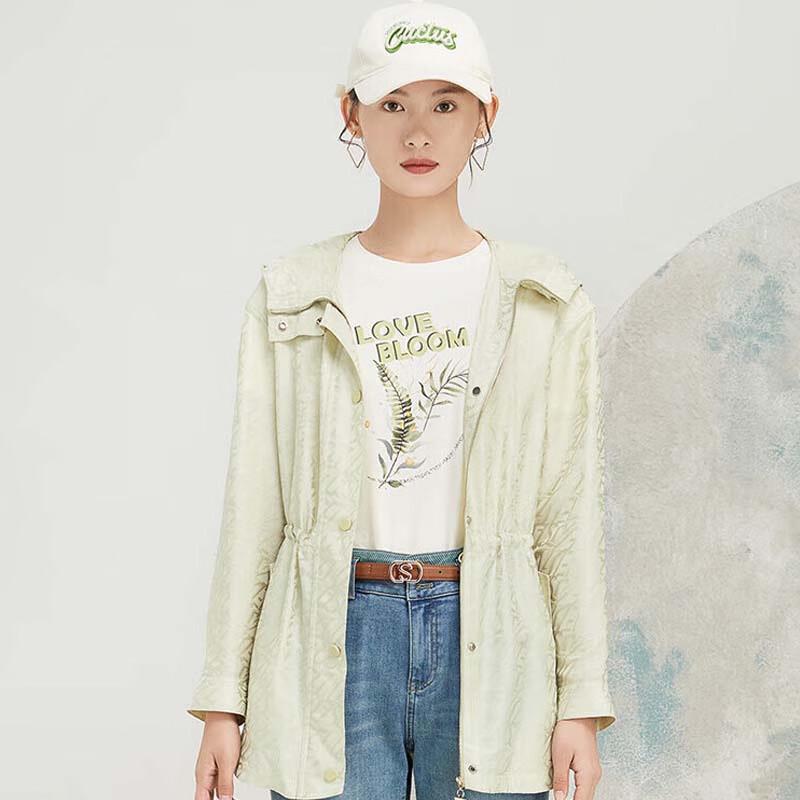 JESSIE Women s Letter Print Hooded Short Jacket L 17898₽