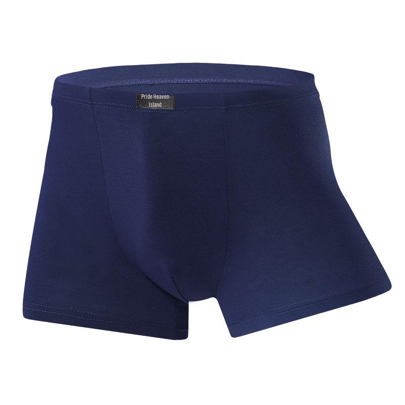 Men's Solid Color Modal Mid-Waist Breathable U-Convex Boxer Briefs