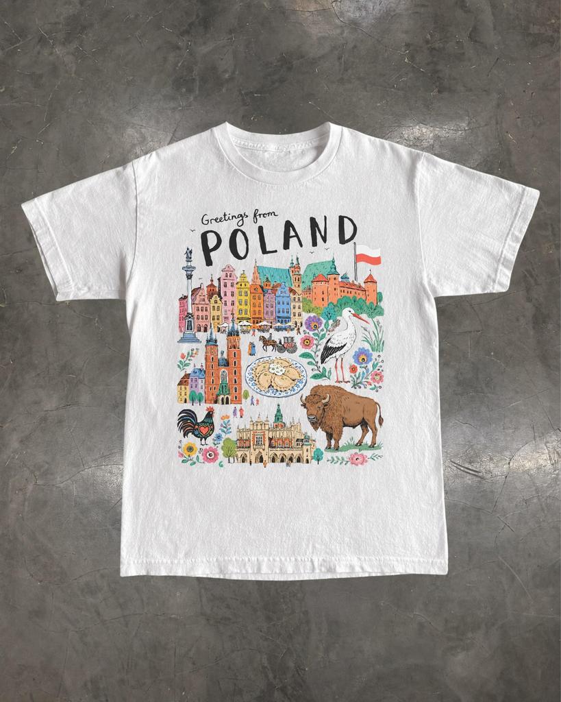 Poland Travel Shirt, Polish Heritage Tee, Warsaw Krakow Pierogi Souvenir Gift