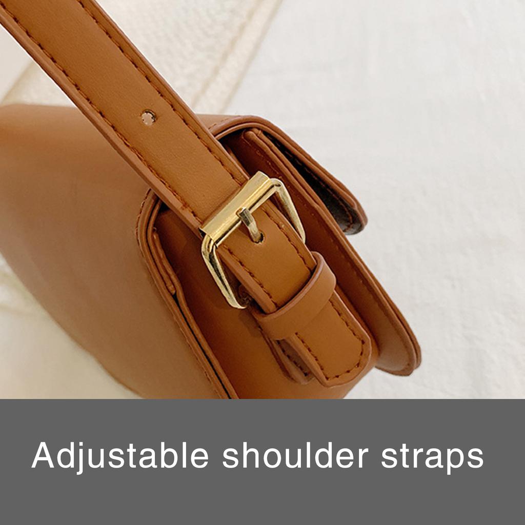 PU Leather Shoulder Bag Saddle Purse Casual Underarm Bag for Women, Underarm Bag Saddle Handbag Purse