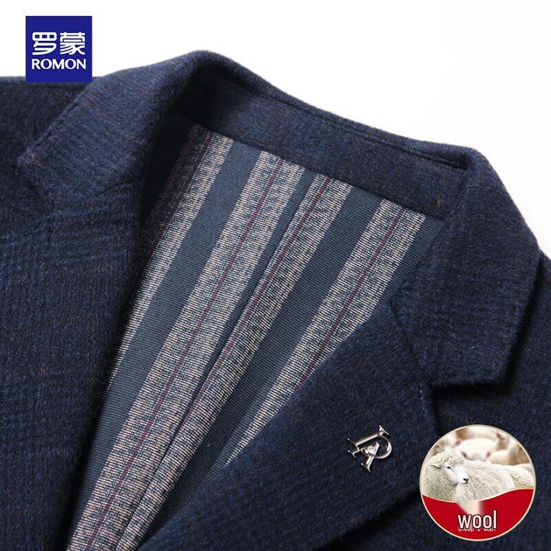 ROMON Men's Mid-Length Double-Faced Wool Blend Winter Coat