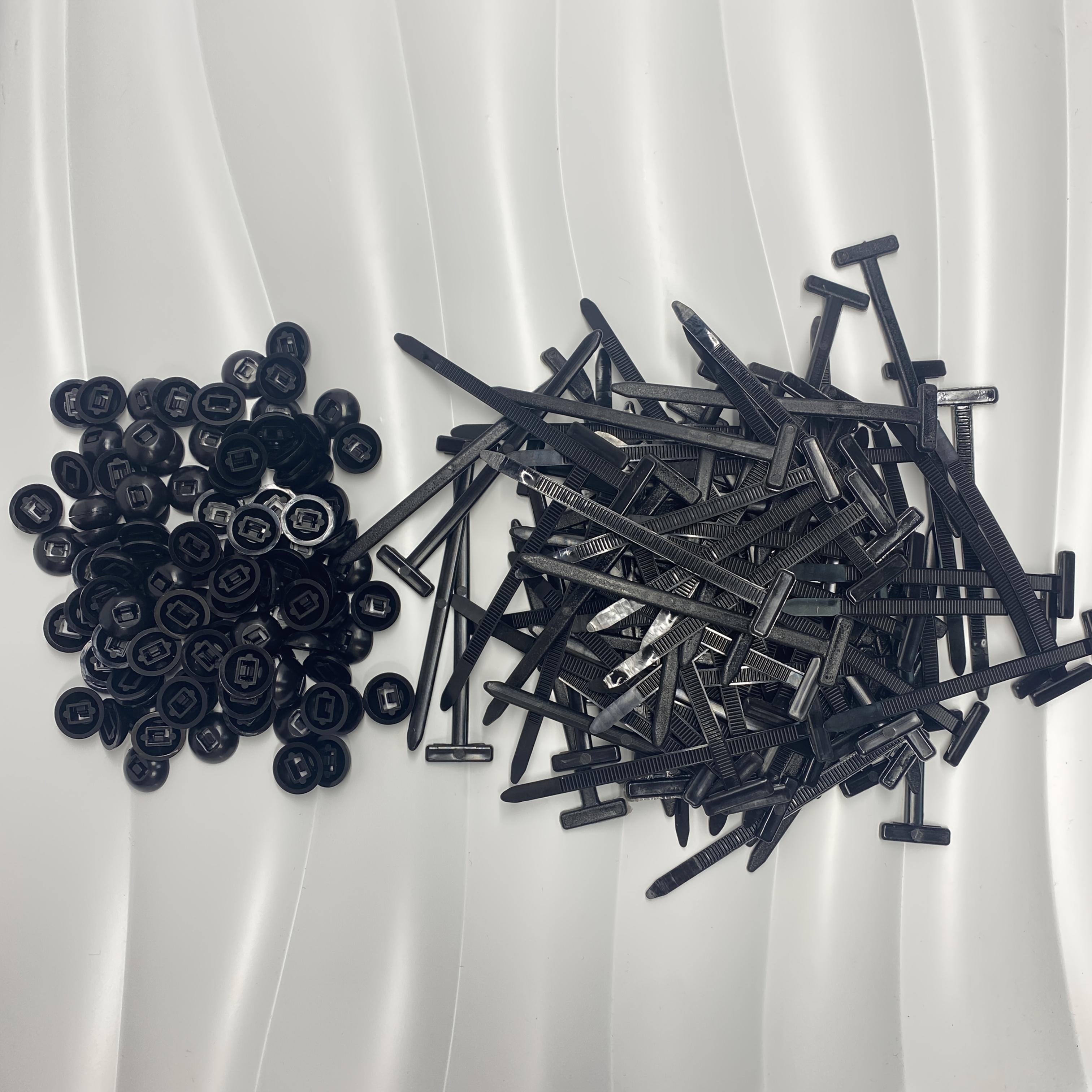 

100 шт. Самозатяжні нейлонові кабельні стяжки з пластиковими застібками-блискавками - Високоміцні стійкі до УФ-випромінювання кріплення для ремонту автомобілів, дому, офісу та використання на відкритому повітрі 100pcs чорний