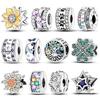 Paw Print Pave Colored Zircon Clip Charm Beads Fits Bracelets Bangle Necklace For Women Luxury Jewelry Diy Party Festival Gifts