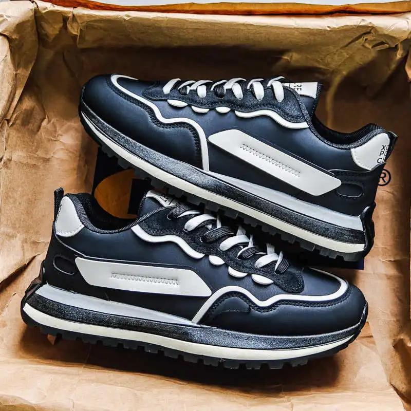 Synthetic Leather Round Toe Top Luxury Shoes Casual Sports And Leisure Original Sneakers Men Beskete High End Sneackers