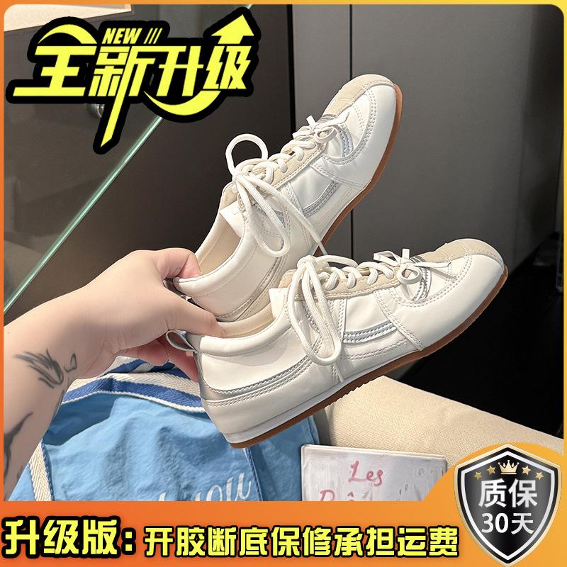 Bow retro sports moral training shoes women's autumn and winter versatile inner height increase sports board shoes ballet style casual trend