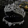 European Style New Luxury Detachable Combination Zircon Bridal Wedding Crown Headdress Crown Tiara Hair Accessories
