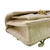 Christian Dior Logo Leather Lady Dior Wallet Chain Beige Leather Used