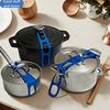 4pcs Silicone Anti-Slip Locking Clips | Heat-Resistant, Leak-Proof Lid Clamps for Various Cookware, Adjustable Tension