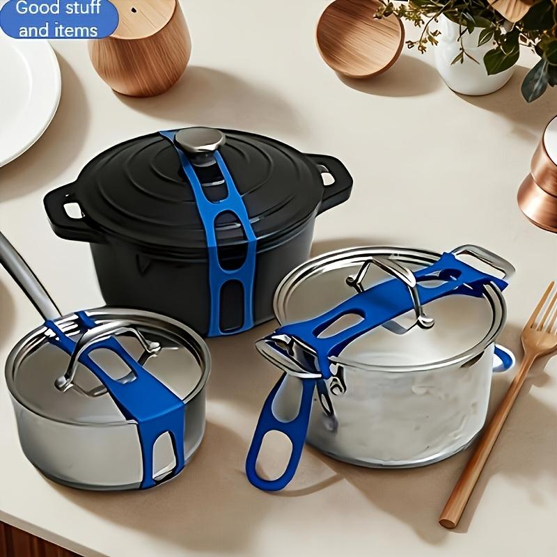 4pcs Silicone Anti-Slip Locking Clips | Heat-Resistant, Leak-Proof Lid Clamps for Various Cookware, Adjustable Tension
