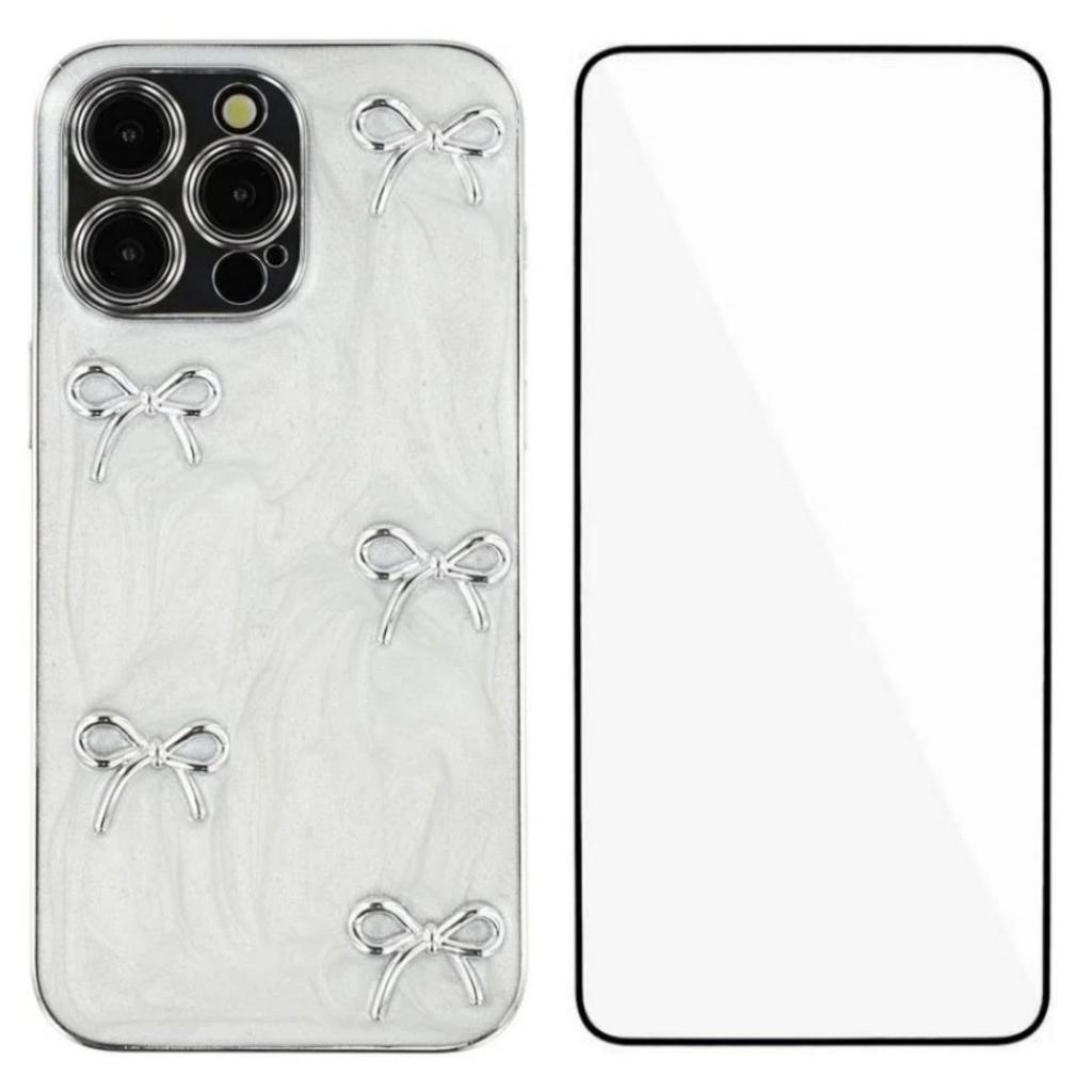 For iPhone 14 Pro Case WANLONFENG Electroplated Epoxy TPU+Acrylic Phone Cover with Tempered Glass
