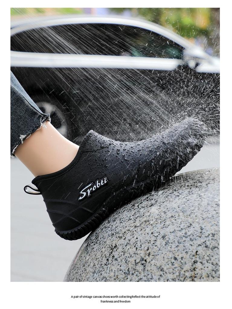 Women's Korean Style Non-slip Cotton Rain Boots - Short, Waterproof, Low-top, Fashionable with Thick Sole