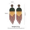 2022 Trend Bohemia Handmade Beaded Tassel Earrings for Women Vintage Colorful Rice Beads Long Fringe Earrings Zircon Gift