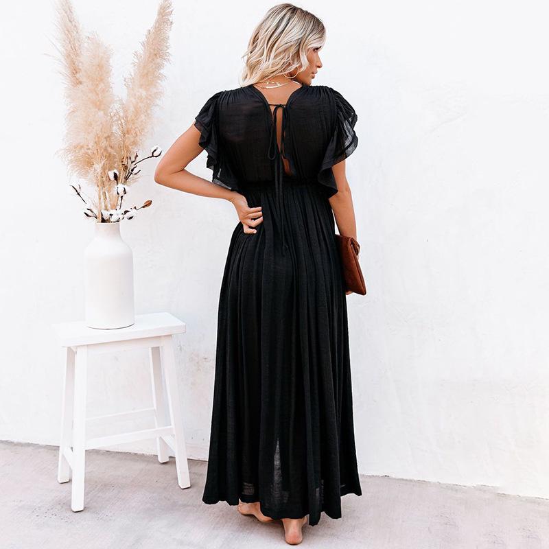 2021 Bamboo Button Waist Long Skirt & Cardigan Set - Women’s Beach Coverup & Sun Protection