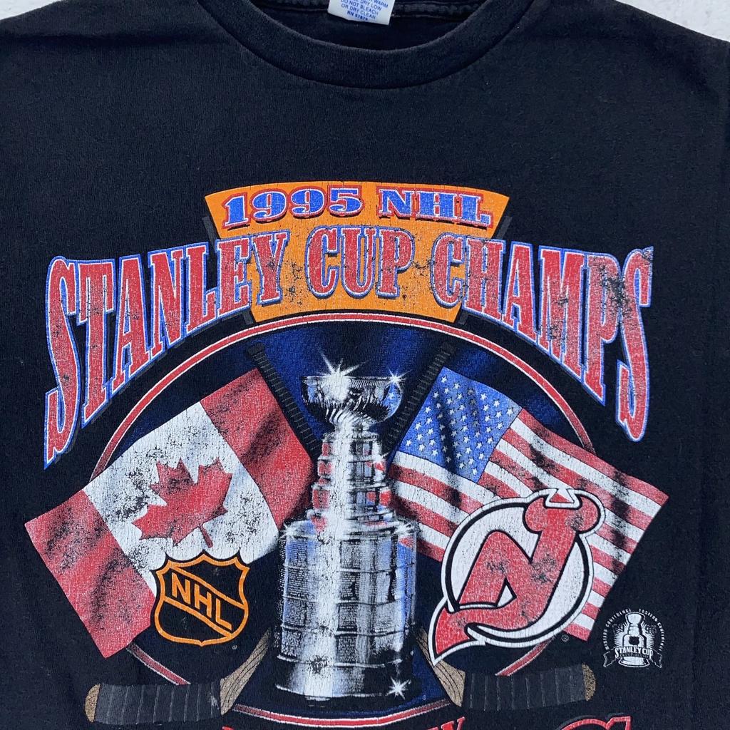 Vintage New Jersey Devils Shirt Mens Medium NHL Hockey Stanley Cup Champs 90s