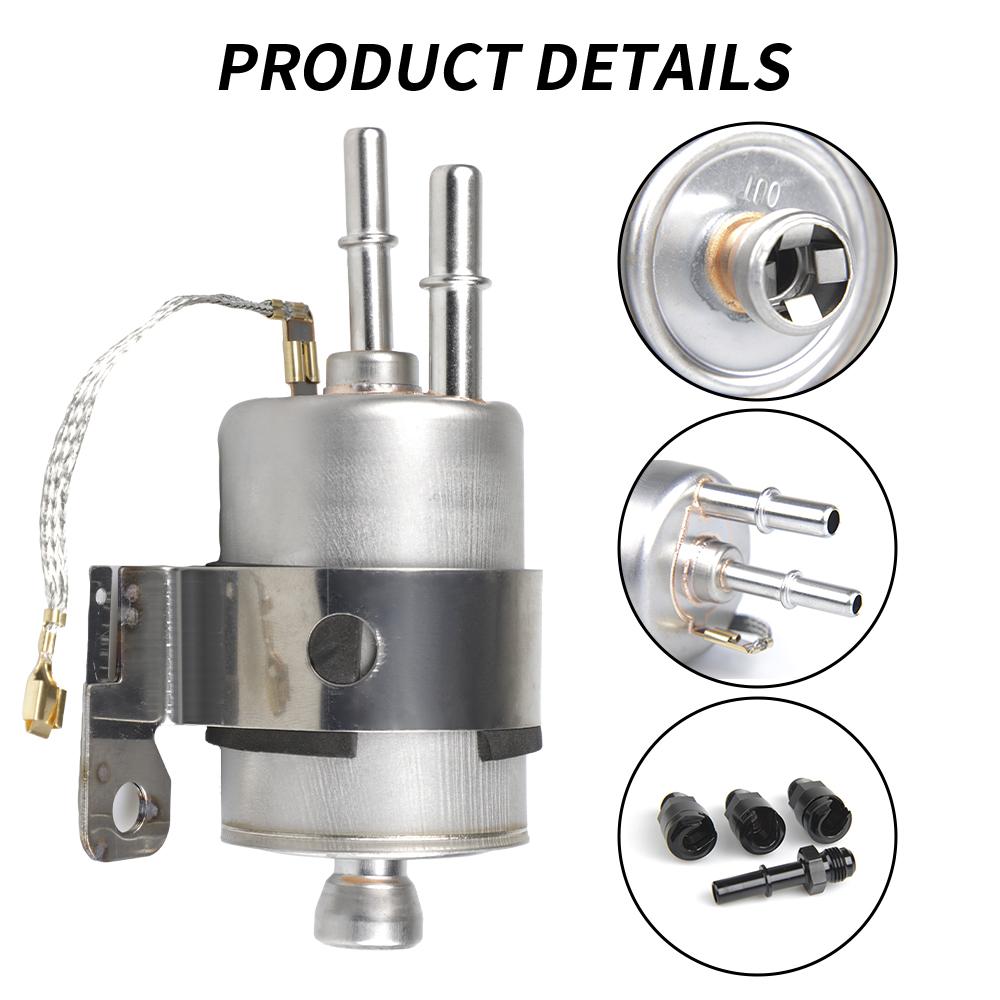 GSL392 Inline LS Fuel Pump & 58 PSI Fuel Filter Regulator EFI Conversion 255LPH High Pressure External Pump 6AN Fittings 400-939