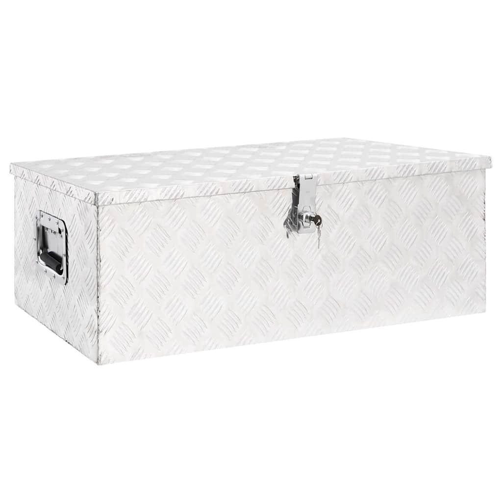Vidaxl Skrzynka Do Przechowywania, Srebrna, 90X47X33,5 Cm, Aluminium