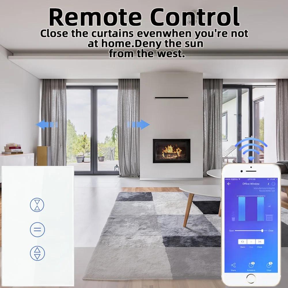 Tuya Smart WiFi Curtain Switch Touch Wall Switch for Roller Shutter Electric Window Motor Voice Control Alexa Google Home Alice