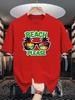 Unisex Cotton Tee Beach Vacation Sunglasses Graphic Print Loose Breathable Summer Crew Neck Casual Street T Shirt Unisex Daily Wear