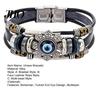 Bransoletka Damska Męska Sztuczna Skóra Bohemian Wielowarstwowa Koraliki Vintage Geometryczna Dekoracyjna Prezent Unisex Turecki Amulet Oko Przeciw Złu Biżuteria do Codziennego Życia Manżeta