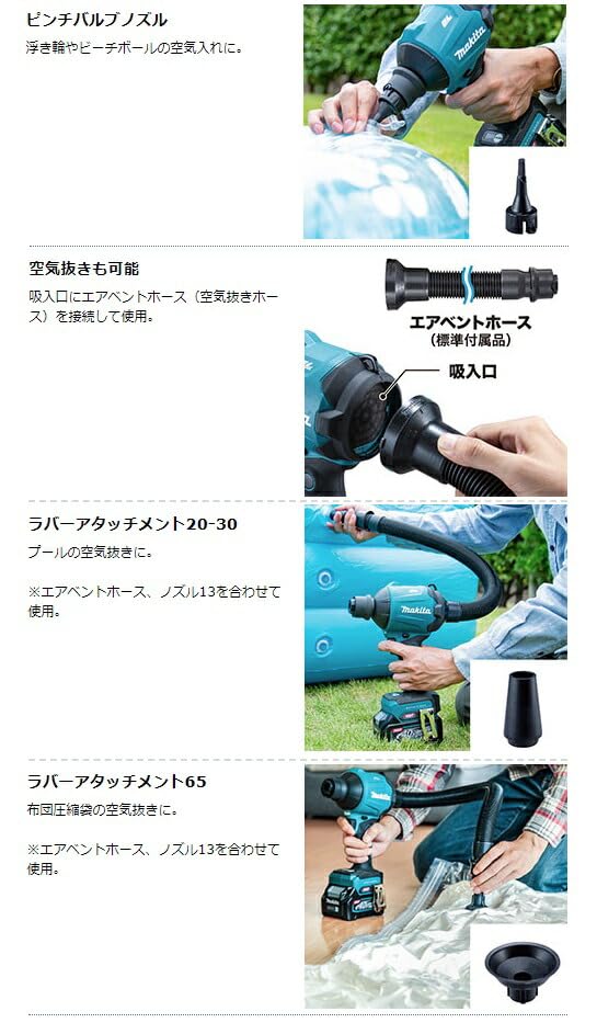 Makita AS001GRD Rechargeable Air 40V max includes and case Duster, 2.5Ah, battery, charger,