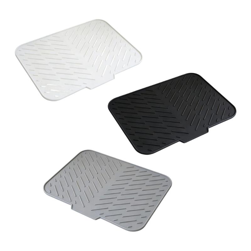Flexible Sink Drying Pad For Dishes Having Sloped Structure And Efficient Moisture Removal To Maintain Area Dry And neat