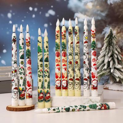 6Pcs LED Taper Candles Battery Operated Flameless Candles with Remote Control Christmas Light-up Candles for Home Winter Festive Decor