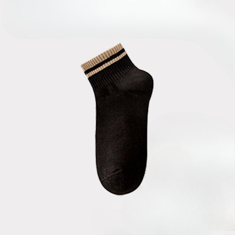 Female Summer Thin Style Solid Color Double Stripe Sports Student Short Socks
