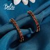 Orecchini grandi con pietre preziose naturali di granato rosso, gioielli in argento sterling 925 per ragazze, il design della moda sembra semplice e attraente
