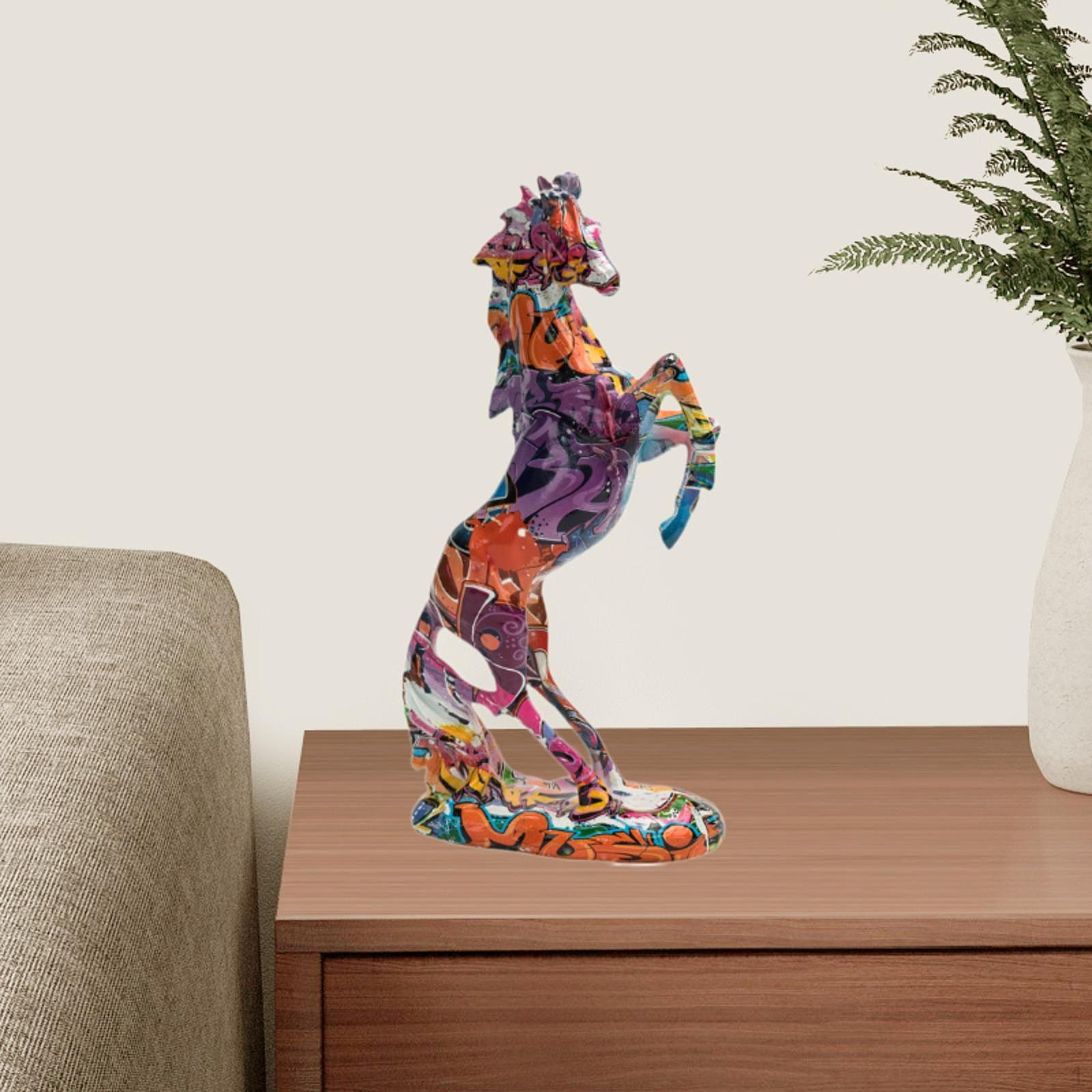 

Барвиста статуя коня Настільний орнамент Скульптура тварин Колекція столів для книжкових полиць Style B