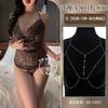 Sex Underwear Nightclub Style Sexy Suspender Pure Desire Mesh Swing Collar Sex Belly Pocket Perspective Woman