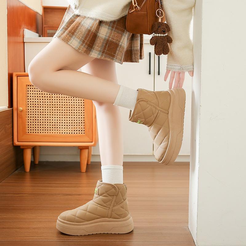 Fleece High-top Snow Boots Women's Winter New Student Warm Casual Shoes Cotton Shoes J8