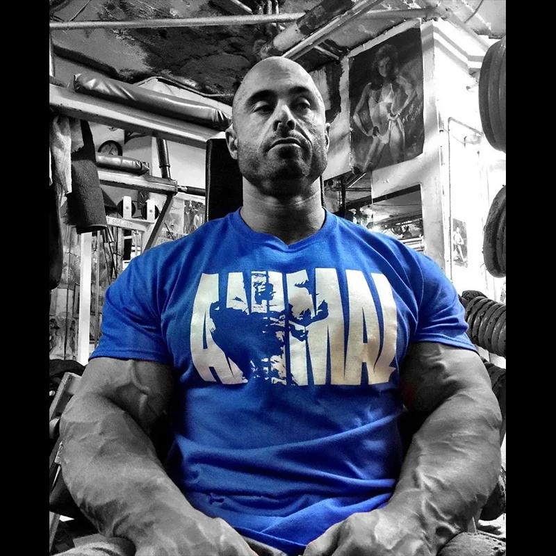 Summer Gym Fitness T-shirt Loose Men's Cotton Shirt Bodybuilding Training Man T Shirt Oversized Sports Short Sleeve Jogger Tee