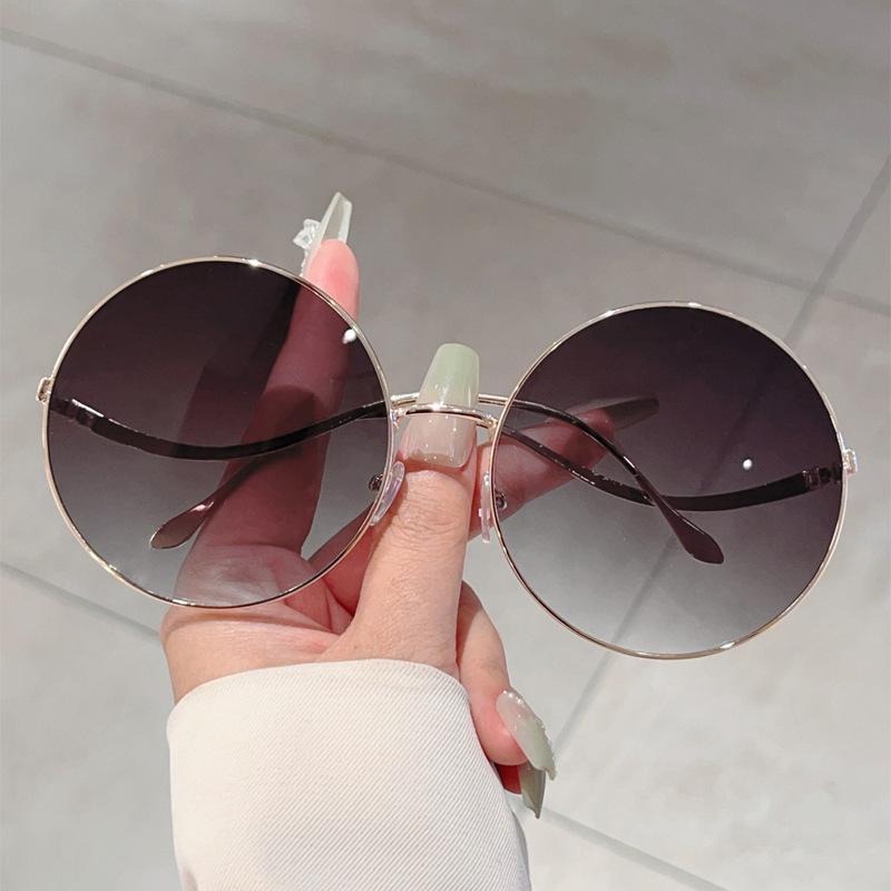 Rimless Sunglasses Polygon Fashion Popular Women Shades Big Frame Round Glasses for Female Gradient Eyeglasses UV Eyewear