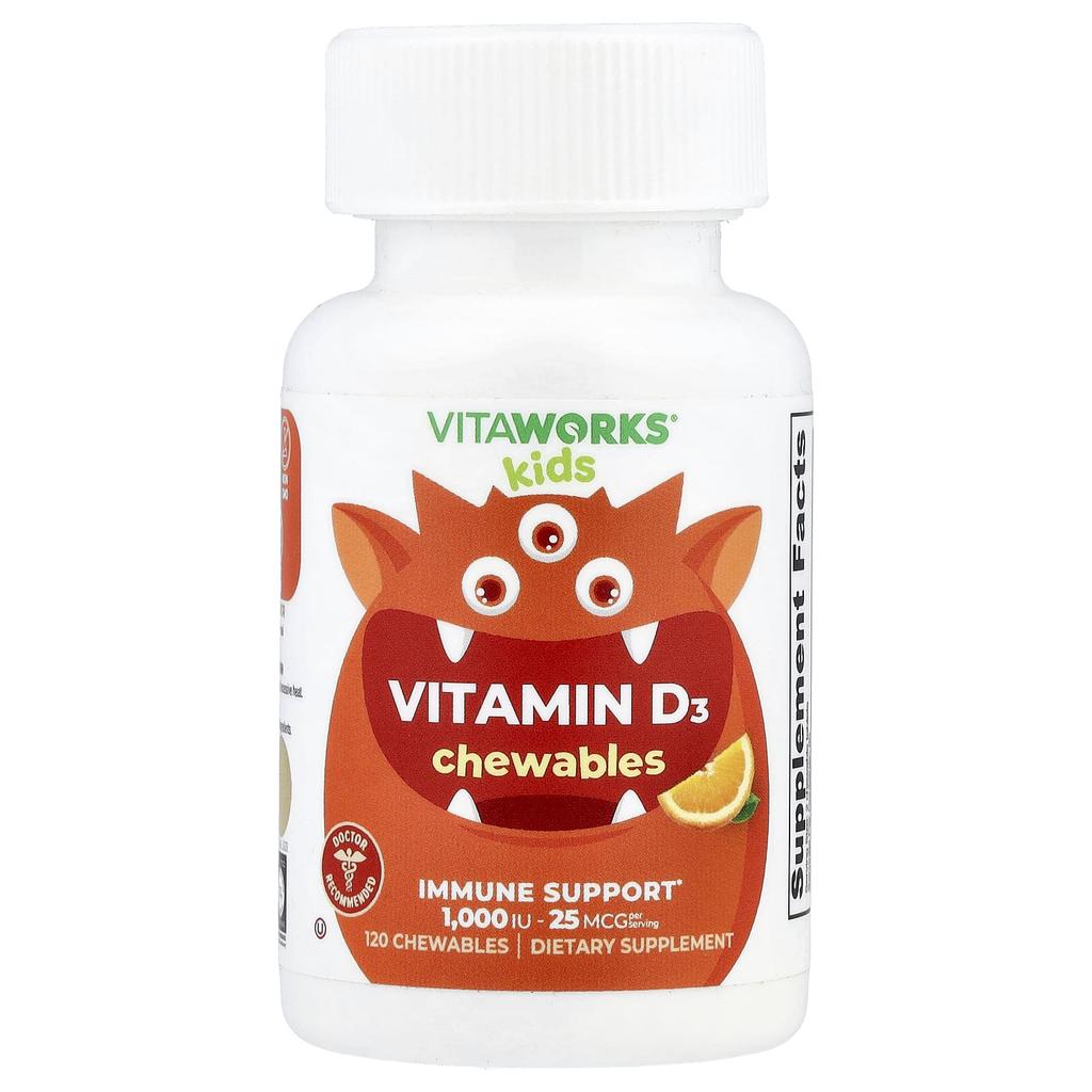 Children's Vitamin D3 Orange Chewable 120 Tablets