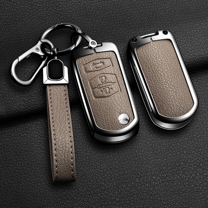 Interior Mouldings New Zinc Alloy Leather Car Flip Key Case Cover for Mazda 2 3 5 6 CX7 CX9 RX8 MX5 MPV Demio Holder Protector K
