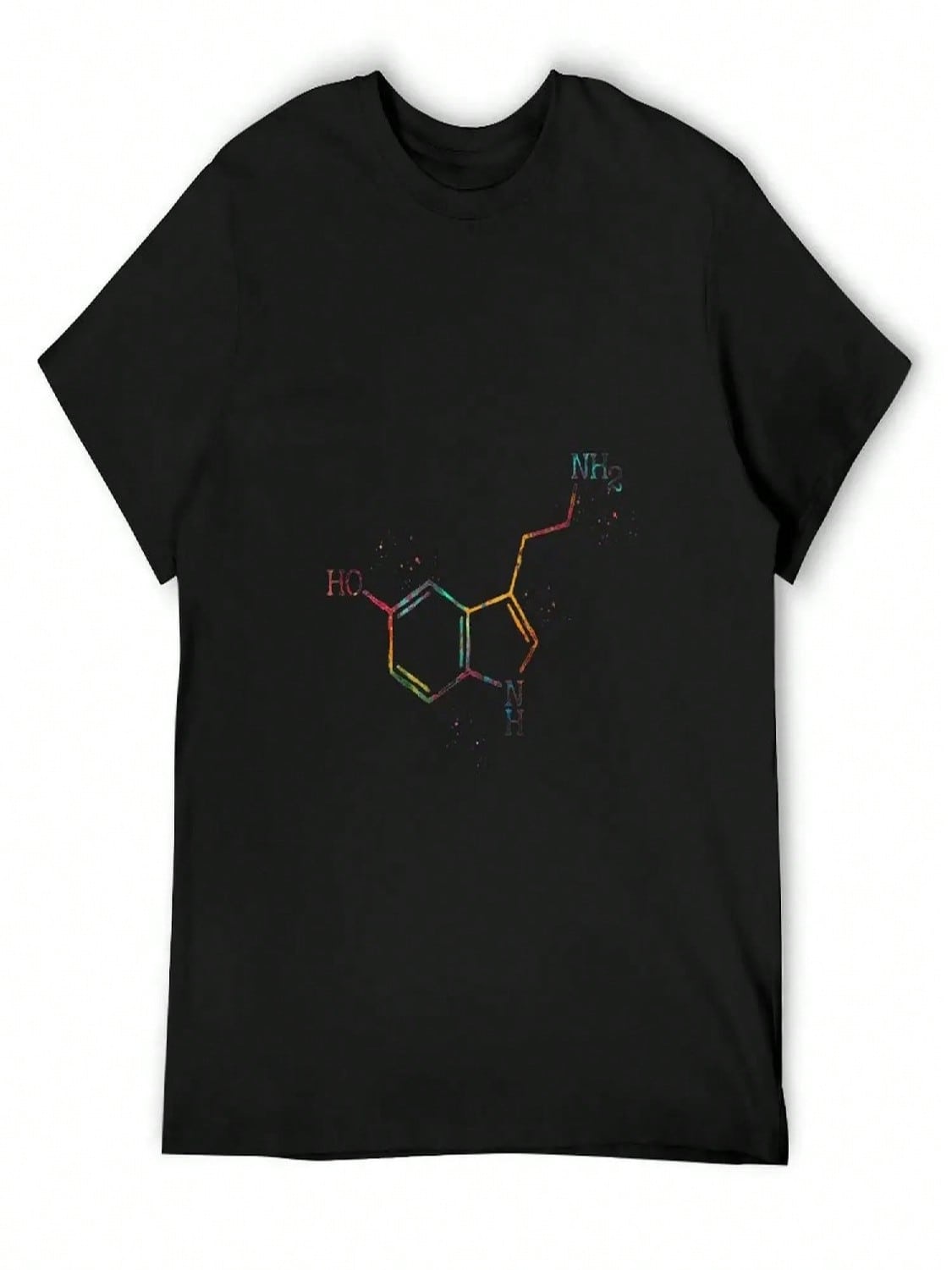 Serotonin Molecule T-Shirt Boys Animal Print Graphic T Shirts Blacks T Shirts For Men Graphic S разноцветный