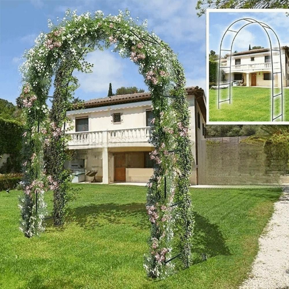Iron Art Balloons Archway Black White Green Flower Frame Door  Wedding Ornament